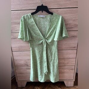 Green Zara summer mini dress size XS